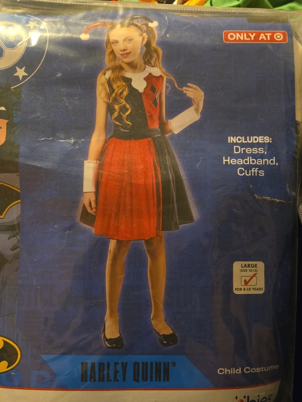 Target Harley Quinn Girls' Dress Costume with Headband and Cuffs 535